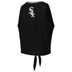 Chicago White Sox The Wild Collective Women's Twisted Tie Front Tank Top Black