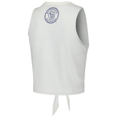 Milwaukee Brewers The Wild Collective Women's Twisted Tie Front Tank Top White