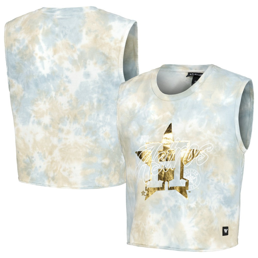 Houston Astros The Wild Collective Women's Washed Muscle Tank Top White