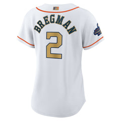 Alex Bregman Houston Astros Women's 2023 Gold Collection Replica Player Jersey White/Gold | Nike