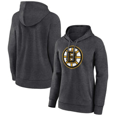 Boston Bruins Women's Primary Logo Pullover Hoodie Charcoal