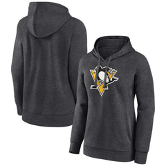 Pittsburgh Penguins Women's Primary Logo Pullover Hoodie Charcoal