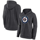 Winnipeg Jets Women's Primary Logo Pullover Hoodie Charcoal