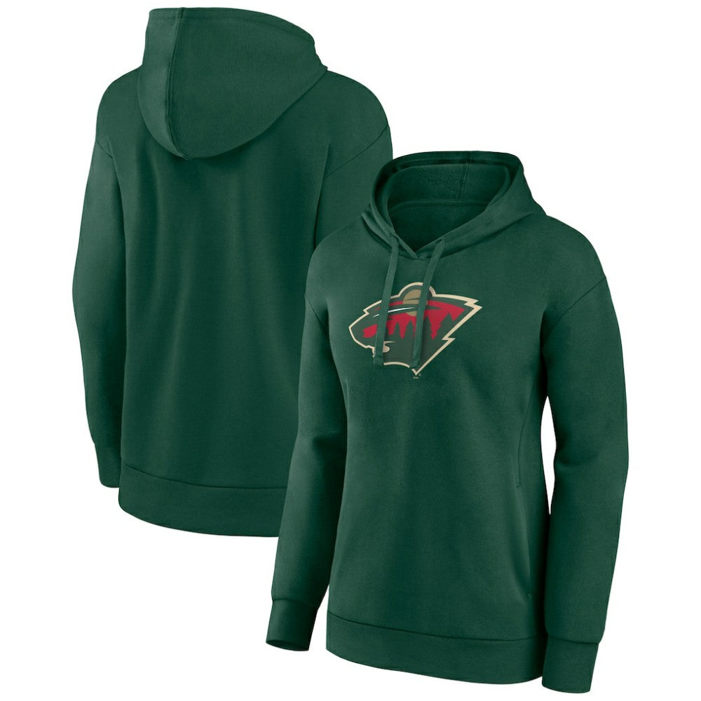 Minnesota Wild Women's Primary Logo Pullover Hoodie Green
