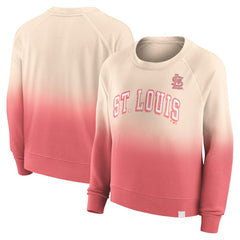 St. Louis Cardinals Women's Luxe Lounge Arch Raglan Pullover Sweatshirt Tan/Red