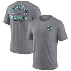 Seattle Kraken Fanatics Winger Tri-Blend T-Shirt Heather Gray