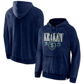 Seattle Kraken Fanatics Shoulder-To-Shoulder Raglan Pullover Hoodie Heather Deep Sea Blue