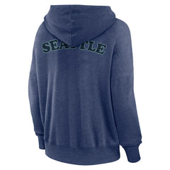 Seattle Kraken Fanatics Women's Breakout Lace-Up Pullover Hoodie Navy