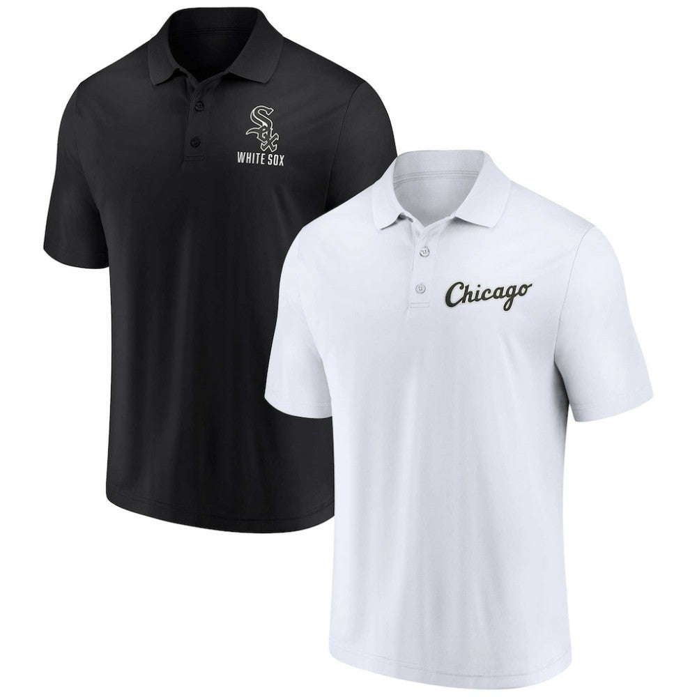 Chicago White Sox Two-Pack Logo Lockup Polo Set Black/White