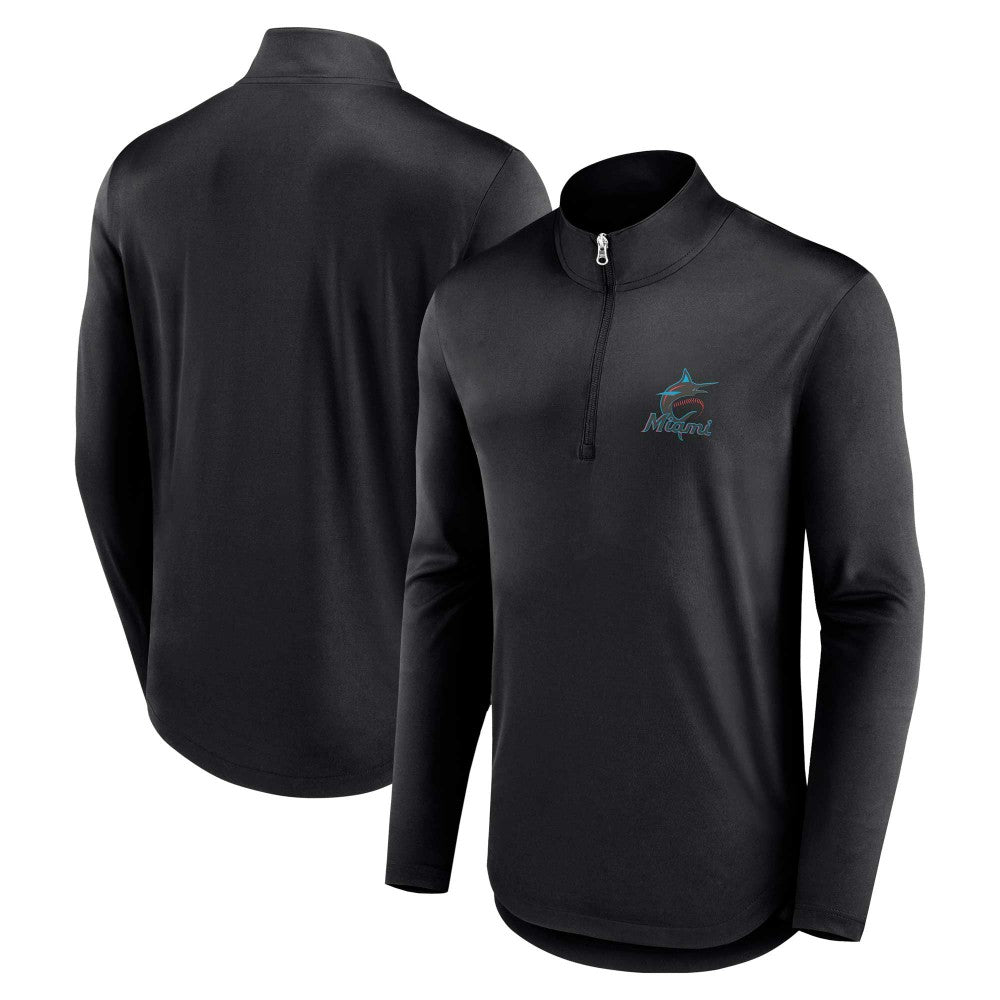 Miami Marlins Quarterback Quarter-Zip Top Black