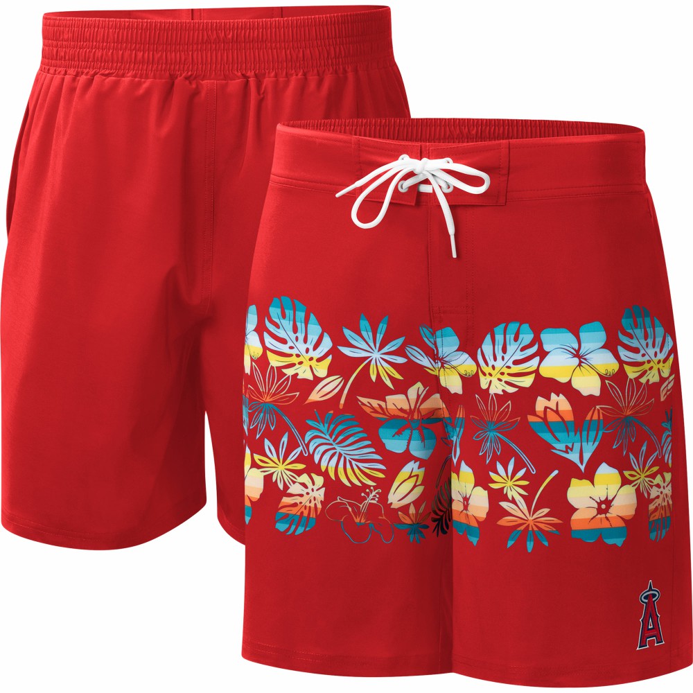 Los Angeles Angels G-III Sports by Carl Banks Breeze Volley Swim Shorts Red