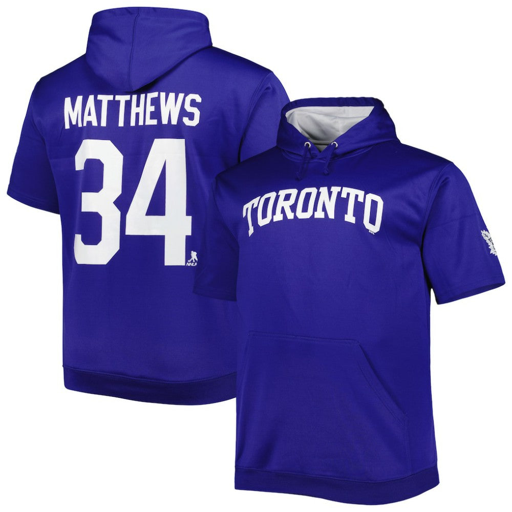Auston Matthews Toronto Maple Leafs Fanatics Big & Tall Name & Number Pullover Hoodie Blue