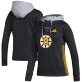 Boston Bruins adidas Women's Refresh Skate Lace AEROREADY Pullover Hoodie Black