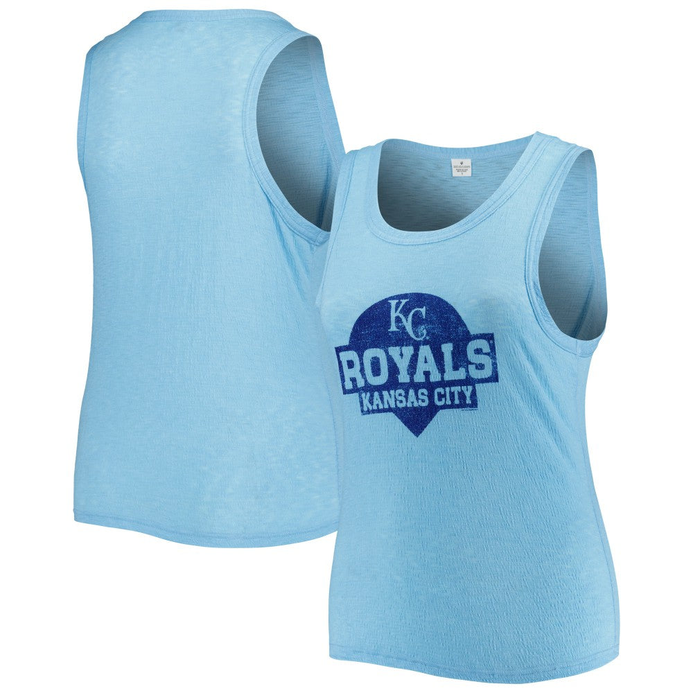 Kansas City Royals Soft as a Grape Women's Plus Size High Neck Tri-Blend Tank Top Royal