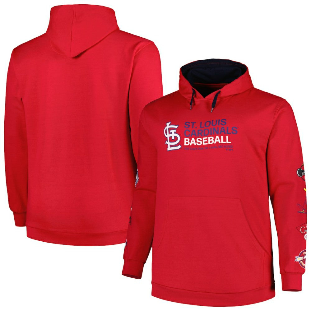 St. Louis Cardinals Big & Tall Fleece Pullover Hoodie Red