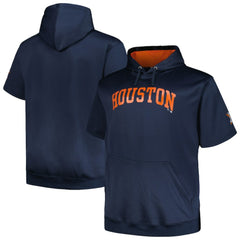 Houston Astros Profile Big & Tall Contrast Short Sleeve Pullover Hoodie Navy