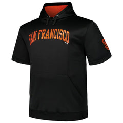 San Francisco Giants Profile Big & Tall Contrast Short Sleeve Pullover Hoodie Black