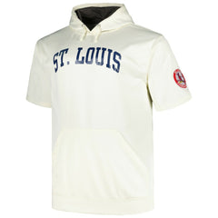 St. Louis Cardinals Profile Big & Tall Contrast Short Sleeve Pullover Hoodie Oatmeal