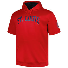 St. Louis Cardinals Profile Big & Tall Contrast Short Sleeve Pullover Hoodie Red