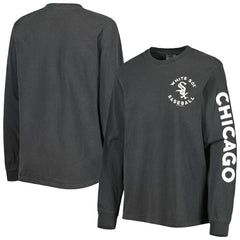 Chicago White Sox Soft as a Grape Women's Team Pigment Dye Long Sleeve T-Shirt Black