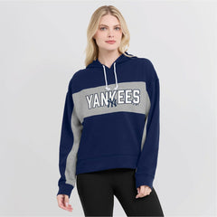 New York Yankees Women's Filled Stat Sheet Pullover Hoodie Navy