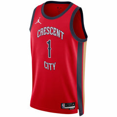 Zion Williamson New Orleans Pelicans Jordan Brand Unisex Swingman Jersey - Statement Edition - Red for sale