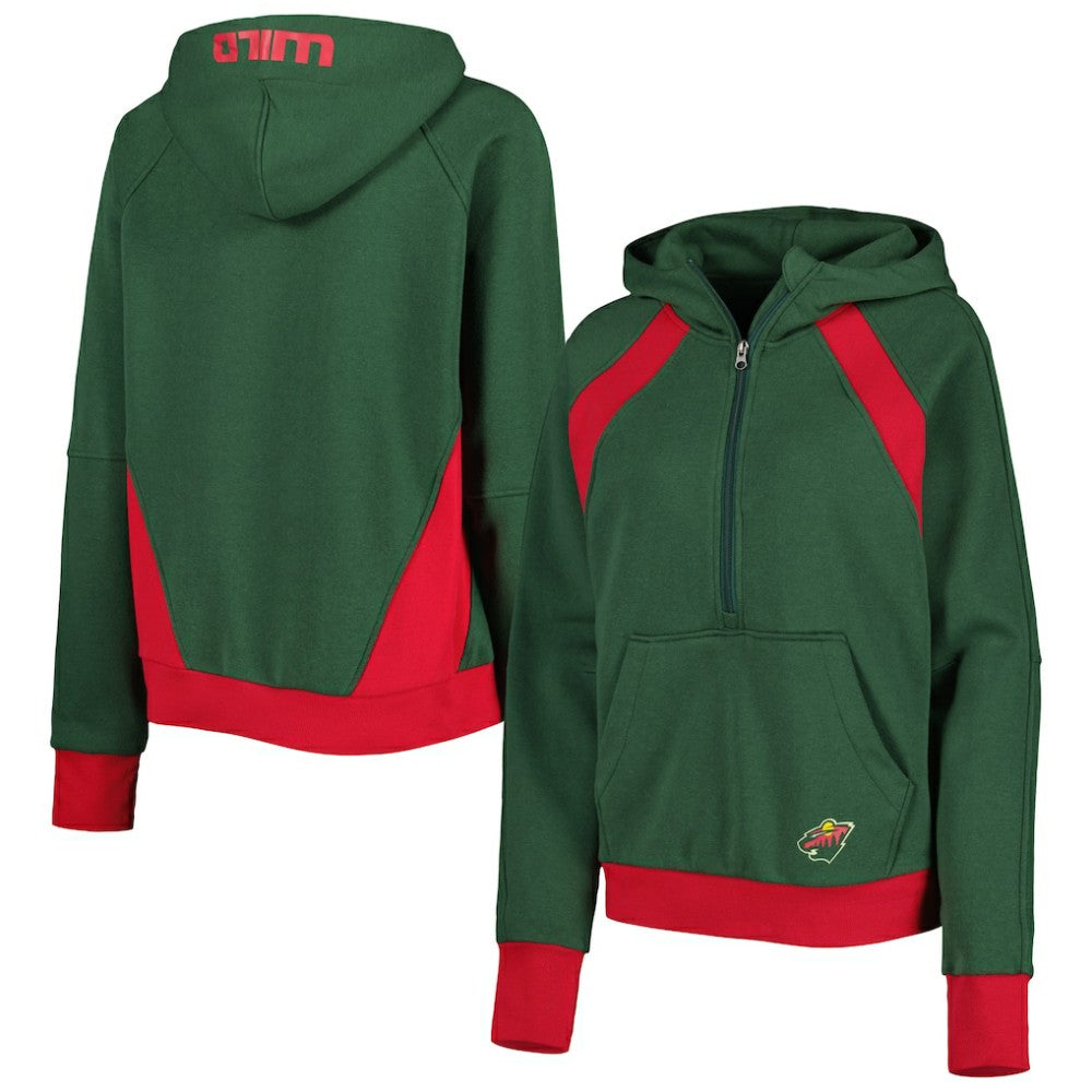 Minnesota Wild Starter Women's Wishbone Half-Zip Hoodie Green