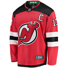 Nico Hischier New Jersey Devils Fanatics Captain Patch Home Breakaway Jersey Red