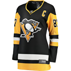 Sidney Crosby Pittsburgh Penguins Fanatics Women's Captain Patch Home Breakaway Jersey Black