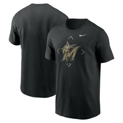 Miami Marlins Camo Logo T-Shirt Black | Nike