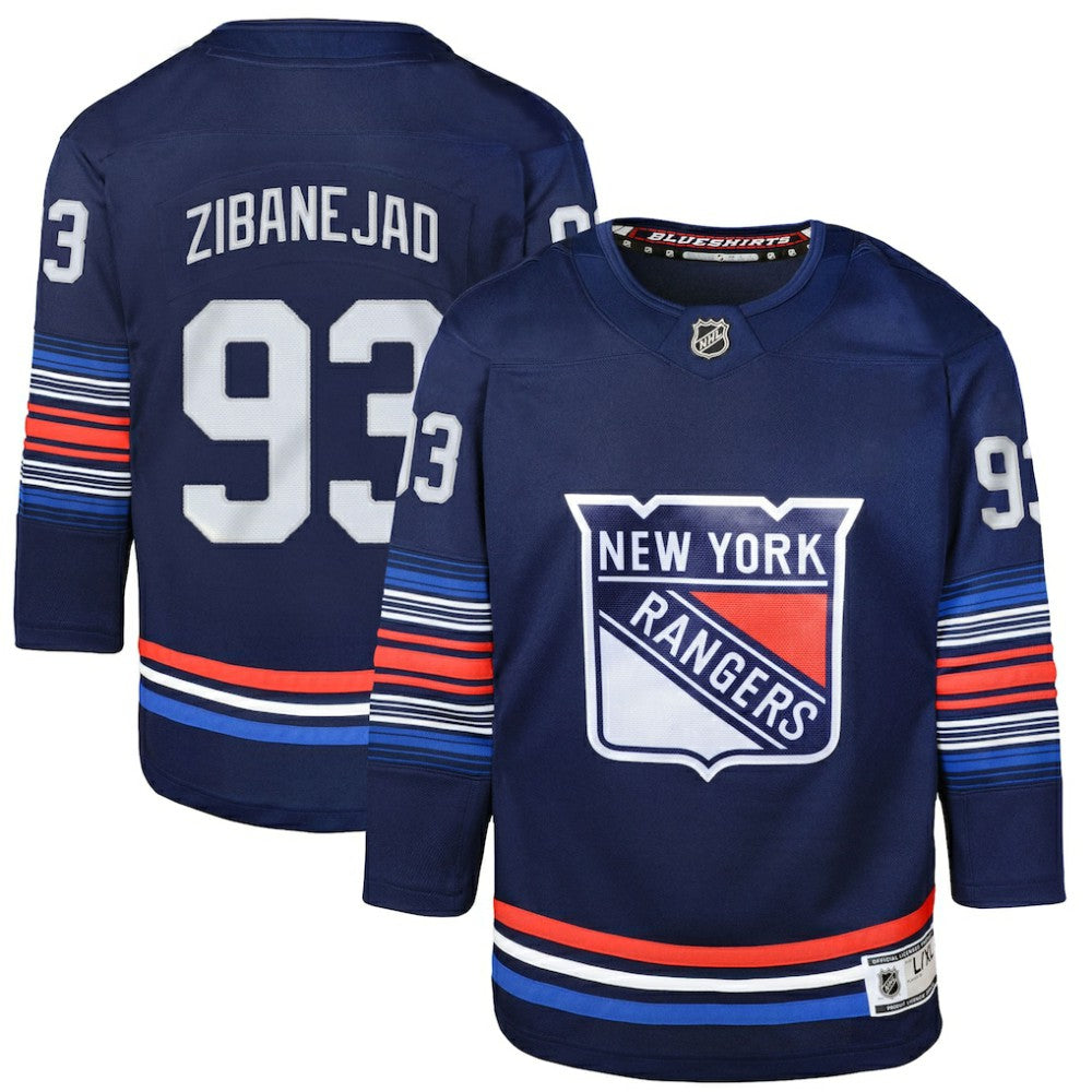 Mika Zibanejad New York Rangers Youth Alternate Premier Player Jersey Navy