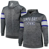 Tampa Bay Lightning Big & Tall Stripe Pullover Hoodie Heather Charcoal