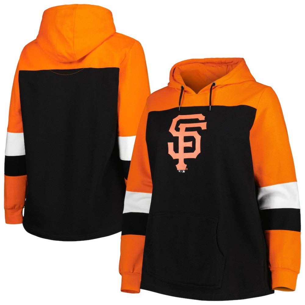 San Francisco Giants Women's Plus Size Colorblock Pullover Hoodie Black