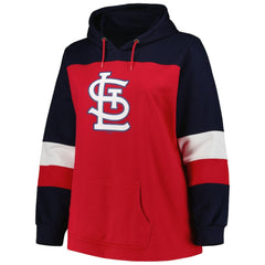 St. Louis Cardinals Women's Plus Size Colorblock Pullover Hoodie Red