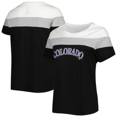 Colorado Rockies Women's Plus Size Colorblock T-Shirt White/Black
