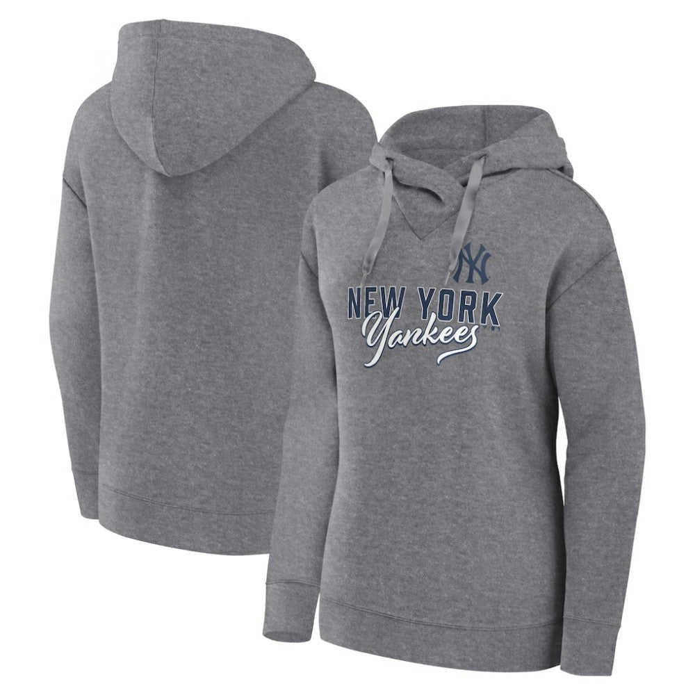 Profile New York Yankees Women's Plus Size Pullover Hoodie Heather Gray