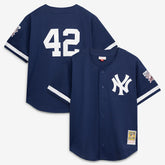 Mariano Rivera New York Yankees Mitchell & Ness Cooperstown Collection Mesh Batting Practice Button-Up Jersey - Navy