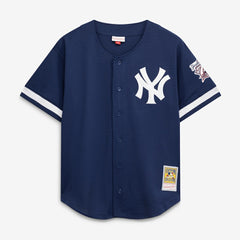 Mariano Rivera New York Yankees Mitchell & Ness Cooperstown Collection Mesh Batting Practice Button-Up Jersey - Navy