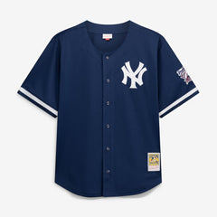 Derek Jeter New York Yankees Cooperstown Collection Mesh Batting Practice Button-Up Jersey - Navy