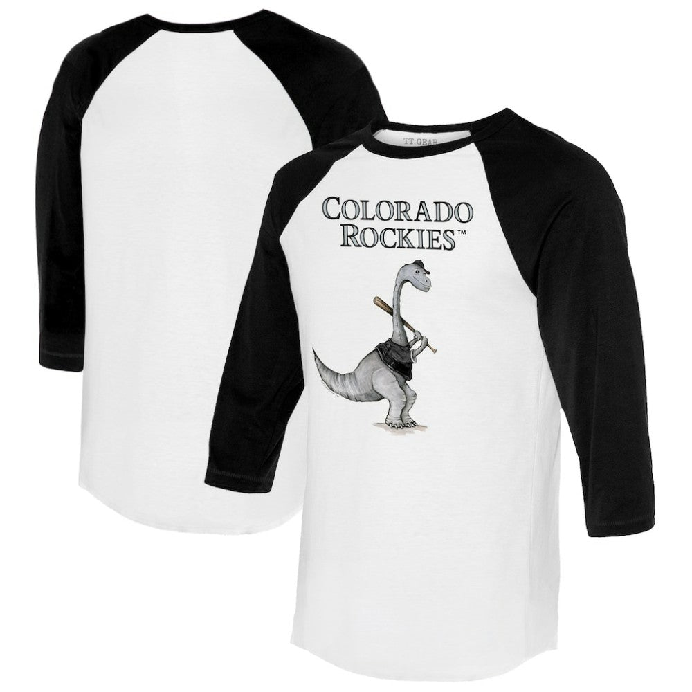 Colorado Rockies Tiny Turnip Women's Bronto 3/4-Sleeve Raglan T-Shirt White/Black
