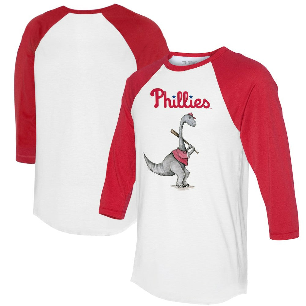 Philadelphia Phillies Tiny Turnip Women's Bronto 3/4-Sleeve Raglan T-Shirt White/Red