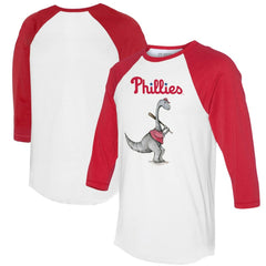 Philadelphia Phillies Tiny Turnip Women's Bronto 3/4-Sleeve Raglan T-Shirt White/Red