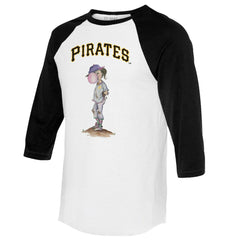 Pittsburgh Pirates Tiny Turnip Women's Bubbles 3/4-Sleeve Raglan T-Shirt White/Black