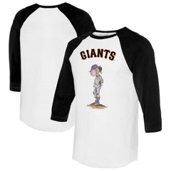 San Francisco Giants Tiny Turnip Women's Bubbles 3/4-Sleeve Raglan T-Shirt White/Black