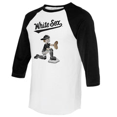 Chicago White Sox Tiny Turnip Women's Caleb 3/4-Sleeve Raglan T-Shirt White/Black