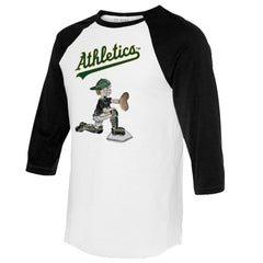 Athletics Tiny Turnip Women's Caleb 3/4-Sleeve Raglan T-Shirt White/Black