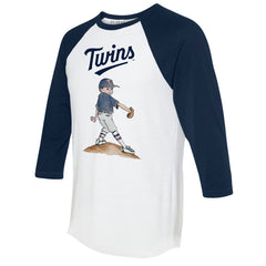 Minnesota Twins Tiny Turnip Women's Clemente 3/4-Sleeve Raglan T-Shirt White/Navy