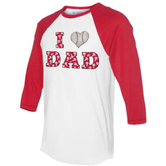 Philadelphia Phillies Tiny Turnip Women's I Love Dad 3/4-Sleeve Raglan T-Shirt White/Red