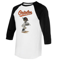 Baltimore Orioles Tiny Turnip Women's James 3/4-Sleeve Raglan T-Shirt White/Black