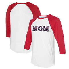 Boston Red Sox Tiny Turnip Women's Logo Mom 3/4-Sleeve Raglan T-Shirt White/Red